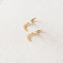 Gold Plated Crescent Huggie Earrings, thumbnail 6 of 10