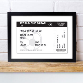 Personalised Football Ticket A4 Black Framed Print, 4 of 7