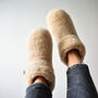 Helsinki Merino Wool Slippers Boots In Beige, thumbnail 9 of 9