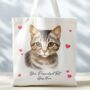 Personalised Tote Bag Cat With Love Hearts. 20 Different Breeds, thumbnail 6 of 12