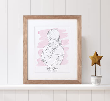 Personalised Welcome Sketch For New Baby And Parents, 3 of 7