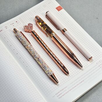 Rose Gold Metal Four Piece Pen Gift Set, 5 of 7