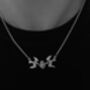 Swallows And Heart Silver Necklace, thumbnail 3 of 6