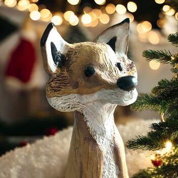 Handmade Large Ceramic Fox Sculpture Ornament Keepsake, 6 of 6