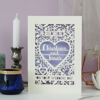 Personalised Papercut 'On Your Wedding Day' Card, 2 of 10