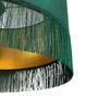 Hunter Green Lampshades With Gold Lining And Fringing, thumbnail 3 of 10