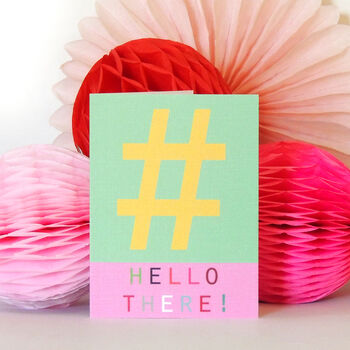 Mini Hashtag Hello There Card, 4 of 5