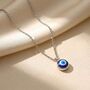 Turkish Evil Eye Sterling Silver Pendant Charm Necklace, thumbnail 1 of 3