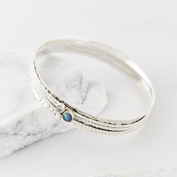 Ethereal Galaxy Labraodrite And Pearl Spinning Bangle, 2 of 10