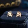 Sterling Silver Spartan Helmet Stud Earrings, thumbnail 7 of 12