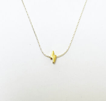 Gold Hematite Lightening Bolt Silver Or Gold Necklace, 2 of 4