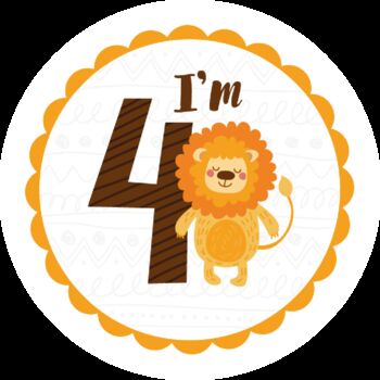 I'm Four Birthday Lion Lollipop, 2 of 3