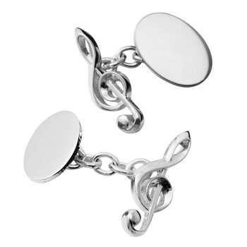 Personalised Sterling Silver Musical Note Cufflinks, 3 of 6