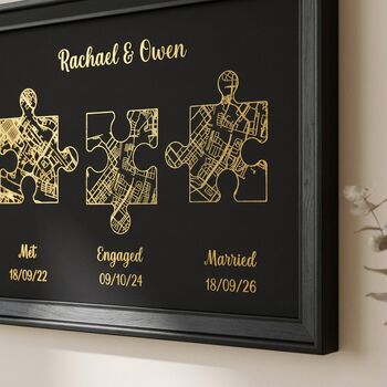 Wedding Anniversary Gifts For Couples Gold Milestones Print, 3 of 12