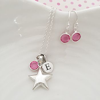 Birthstone Silver Star Necklace, 10 of 12