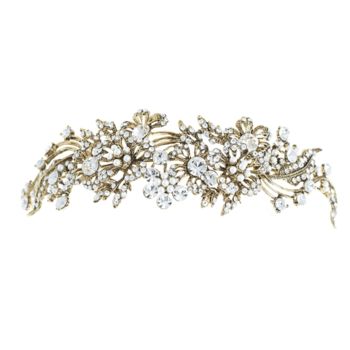 Kitty Crystal And Pearl Gold Tone Embellished Hairband, 4 of 5