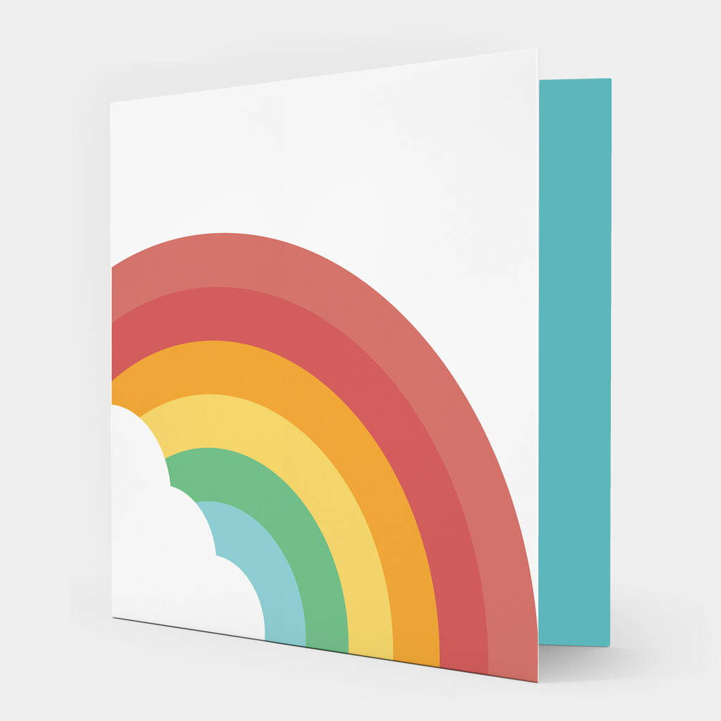 Rainbow And Cloud Greetings Card