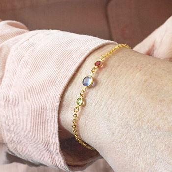 Mother And Two Children Birthstone Bracelet, 6 of 9
