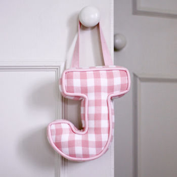 Personalised Hanging Letter In A Choice Of Fabrics, 2 of 5