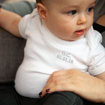 Elegant Organic Monogrammed Baby Vest, 3 of 6
