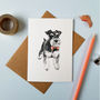 Miniature Schnauzer In A Bow Tie A6 Greetings Card, thumbnail 1 of 2