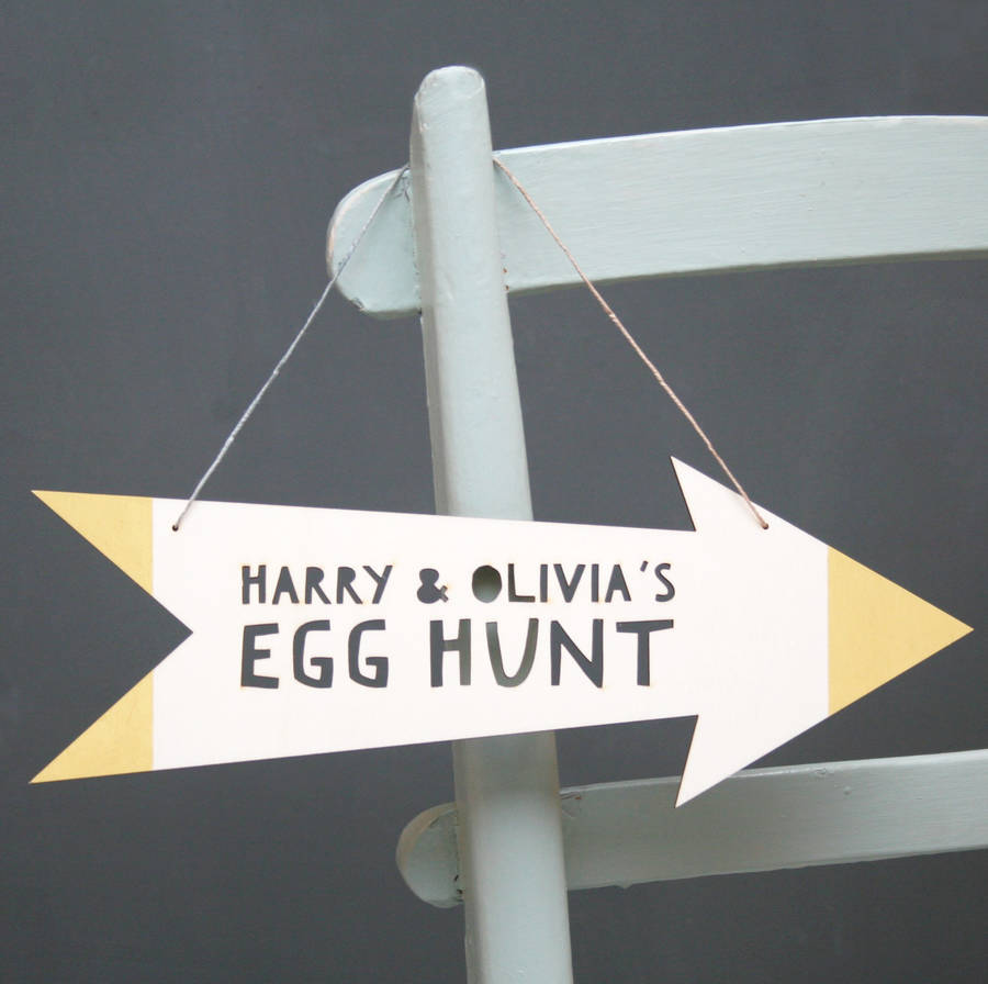 Personalised Easter Egg Hunt Wooden Sign