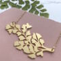 Gold Plated Maidenhair Fern Statement Necklace, thumbnail 1 of 6