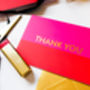 Fuchsia And Gold Foil Thank You Card, thumbnail 3 of 6