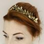 The Isla Crown Gold Silver Organic Handmade Floral Hair Vine Bridal Headpiece, thumbnail 8 of 9