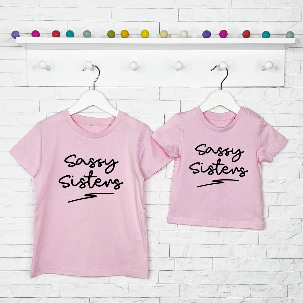 Sassy Sisters Matching T Shirts For Girls, 1 of 2