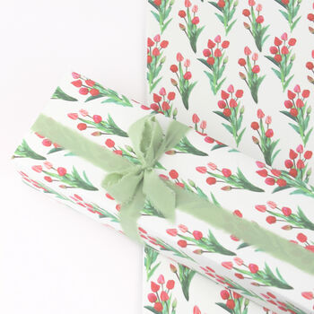 Vibrant Tulip Print Gift Wrapping Paper, 4 of 4