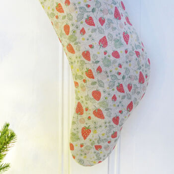 Strawberries Linen Stocking, 5 of 5