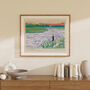Fishing Art Print River Fisherman Scene Poster, thumbnail 4 of 9