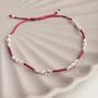 Sterling Silver Detailed Pearl Friendship Bracelet, thumbnail 4 of 9