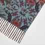Folksy Fox Teal Scarf With Tassels, thumbnail 3 of 4