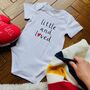 'Little And Loved' Valentines Baby Grow, thumbnail 2 of 2