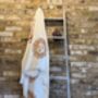 Long Organic Cotton Robe: White With Terracotta Sun, thumbnail 2 of 3
