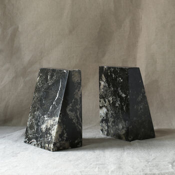 Luxury Black Marble Wedge Bookends, 2 of 6