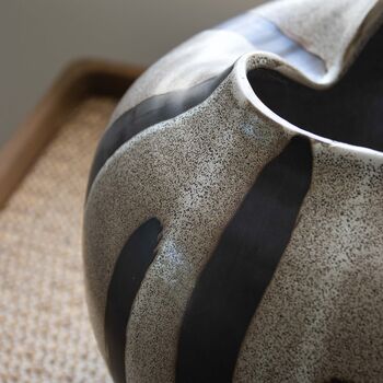 Brown Brushstroke Ceramic Vase, 4 of 4