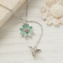 Silver Plated Bird And Flower Necklace, thumbnail 1 of 5