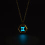 Gemini Zodiac Glowing Pendant Necklace With Uv Keyring Torch, thumbnail 4 of 12