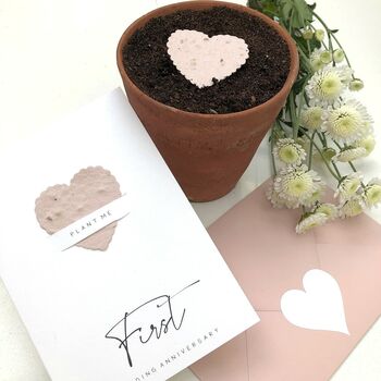 First Paper Anniversary Plantable Seed Paper Heart Card, 4 of 9