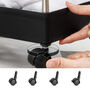 Black Four Tier Narrow Storage Cart Trolley With Handle, thumbnail 4 of 7