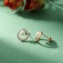 Sterling Silver Pave Circle With Natural Pearls Stud Earrings, thumbnail 5 of 12