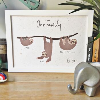 Sloth Family Personalised Print Eco Friendly, 10 of 12
