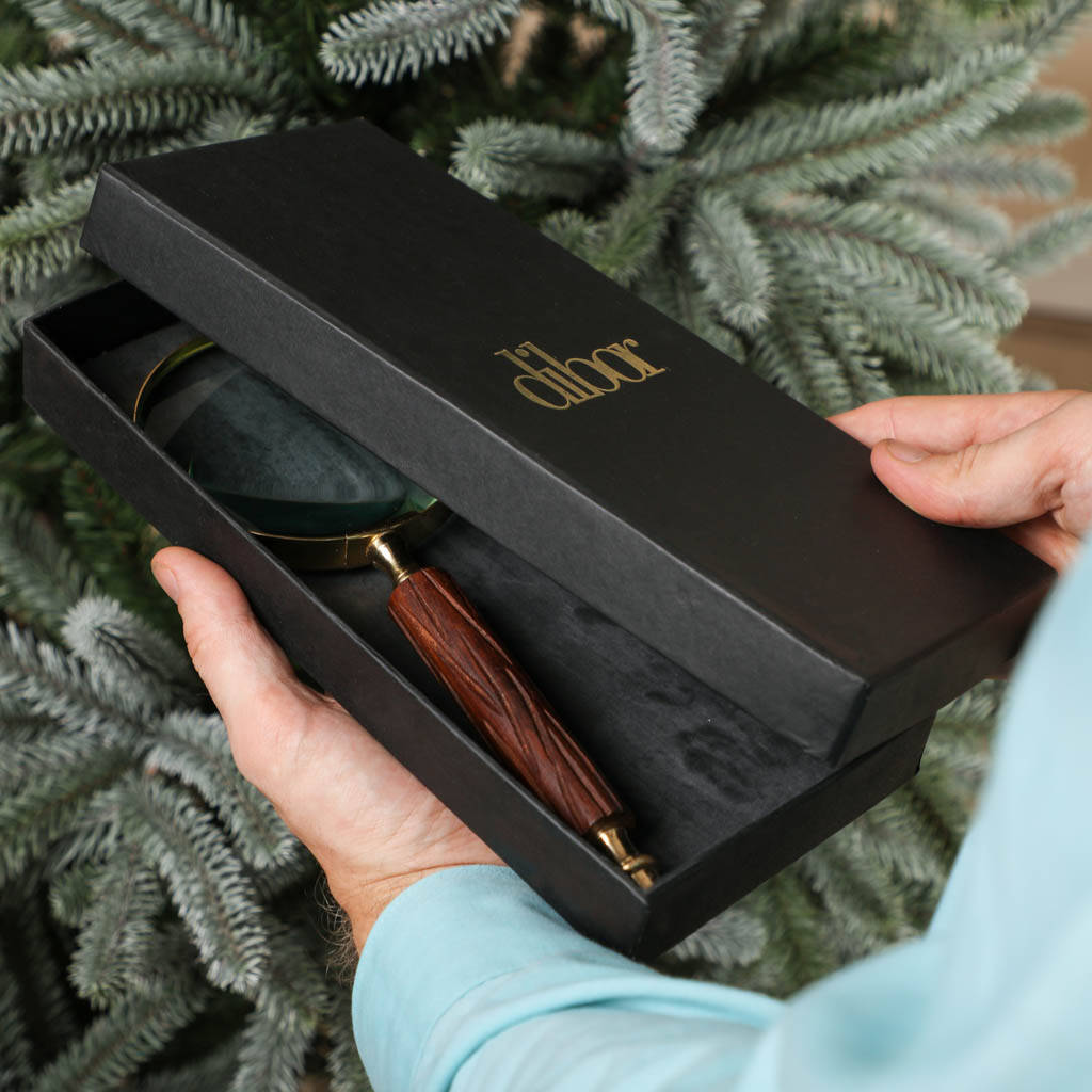 executive gift hand carved brass magnifying glass by dibor
