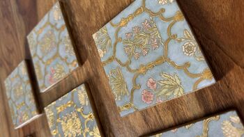 Set Of Six Wood Coasters With Case, Luxury Tableware, 9 of 9