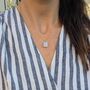 The Rectangle Moonstone Necklace, Gold Plated, thumbnail 2 of 6