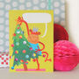 Personalised Christmas Monkey Card, thumbnail 1 of 6