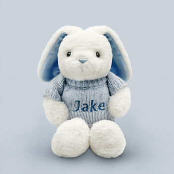 Personalised Baby Boy Bunny And Bathrobe Hamper, 6 of 9
